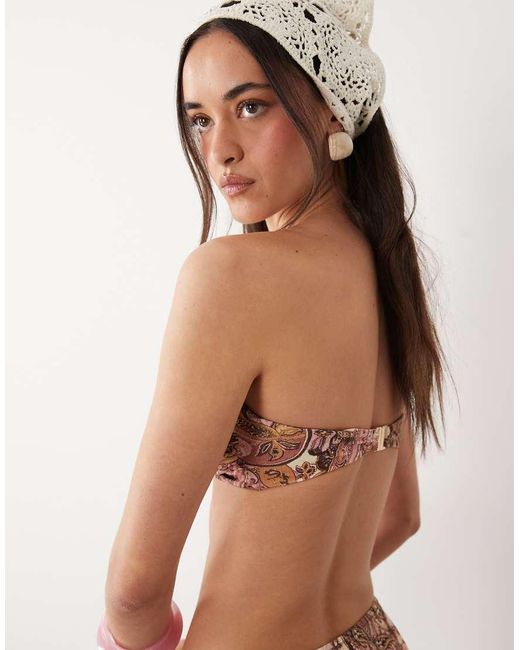 Miss Selfridge Natural Twist Bandeau Bikini Top
