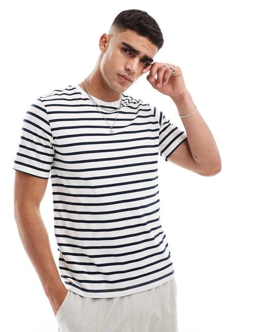 Jack & Jones White Stripe T-shirt for men