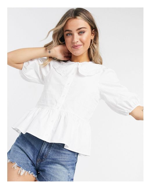 white blouse with peplum