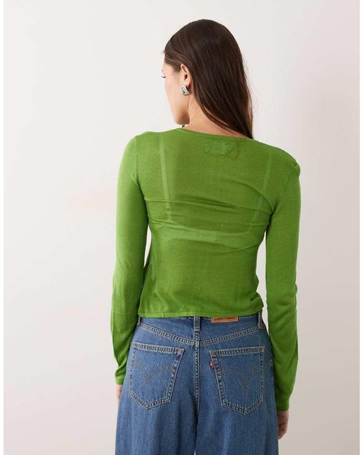 ASOS Green Sheer Second Skin Cardigan
