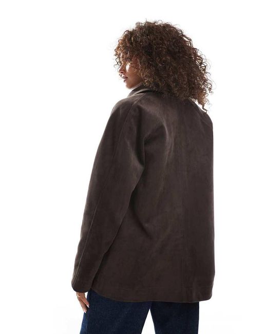 ASOS Brown Faux Suede Car Coat