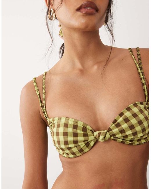 Wild Lovers Multicolor Cabana Knot Front Bikini Top