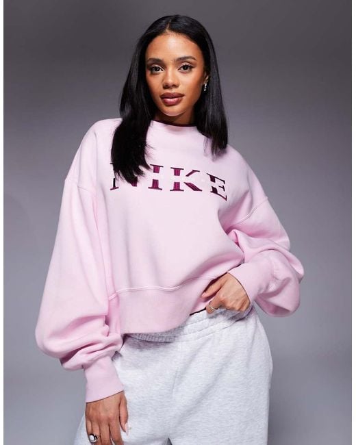 Nike Purple Gym Life Swoosh Graphic Over-Oversized Sweatshirt