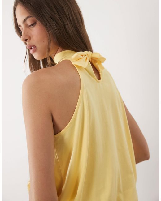 ASOS Yellow Bubble Halter Neck Top