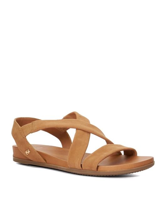 Dune Brown Landies Flat Sandals