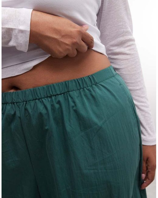 ASOS Blue Asos Design Curve Cotton Nylon Blend Pull On Balloon Trousers
