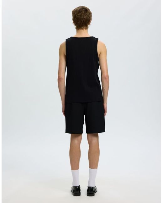 SELECTED Black Tank Top for men