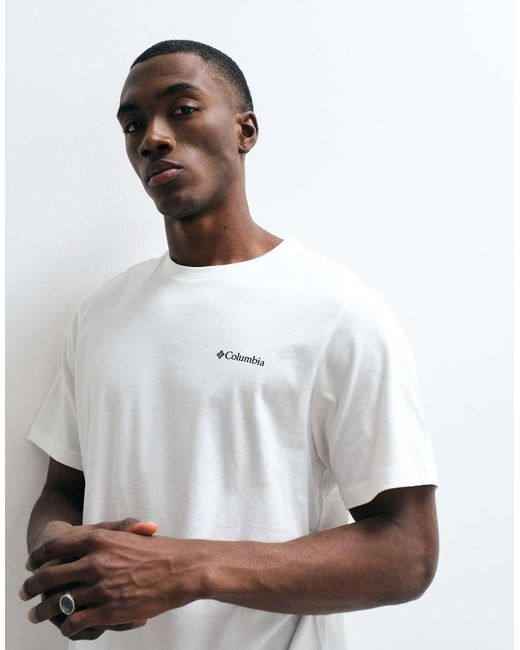 Columbia White Csc Outdoor Back Graphic T-shirt for men