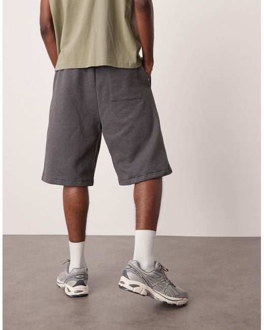 ASOS Gray Heavyweight Longer Length Shorts for men
