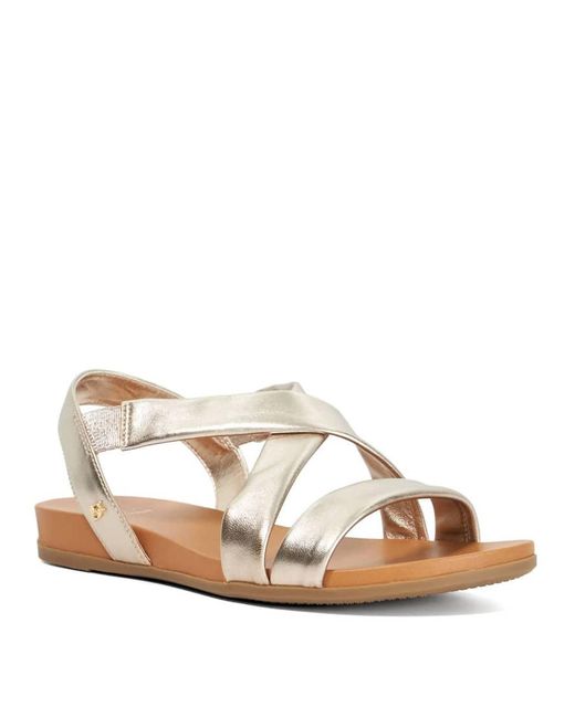 Dune White Landies Flat Sandals