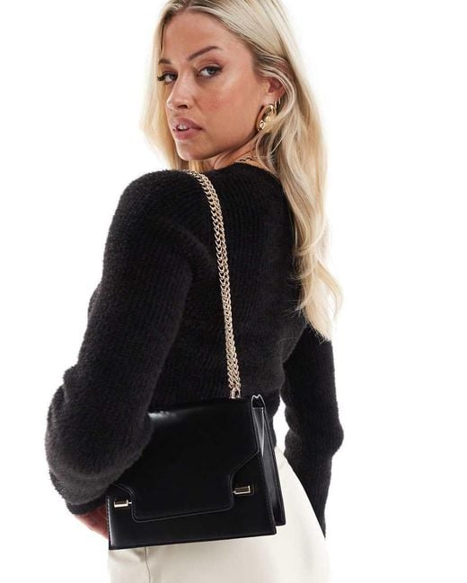 French Connection Black Chain Crossbody Bag