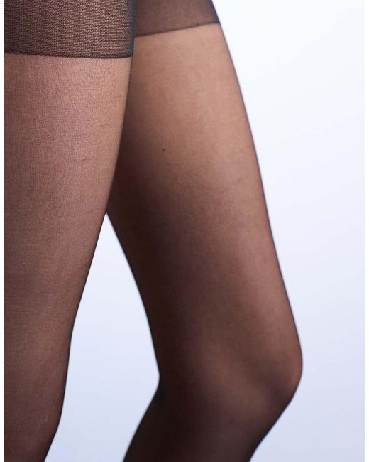 Pack De 2 Medias Negras De 15 Deniers De TOPSHOP de color Brown