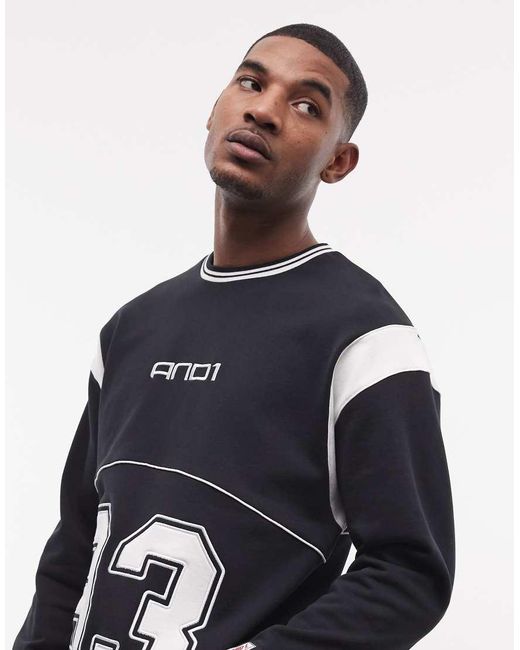 AND1 Blue 93 Logo Panel Sweatshirt for men