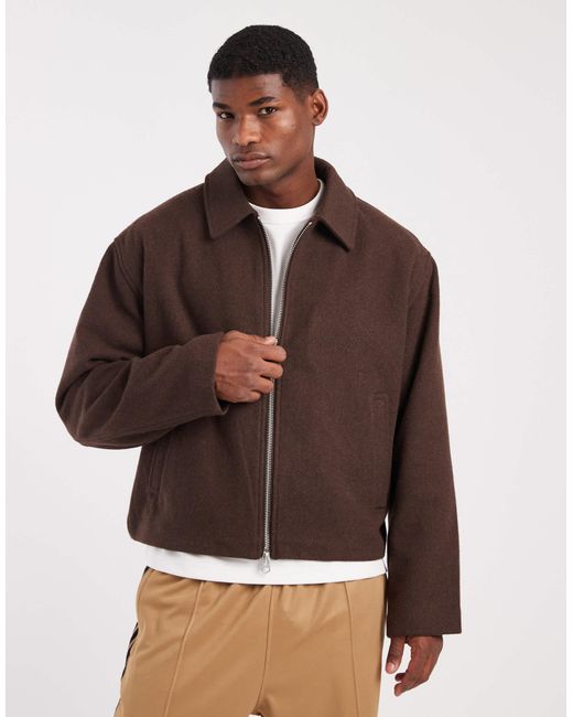 ASOS – harrington-jacke in Brown für Herren