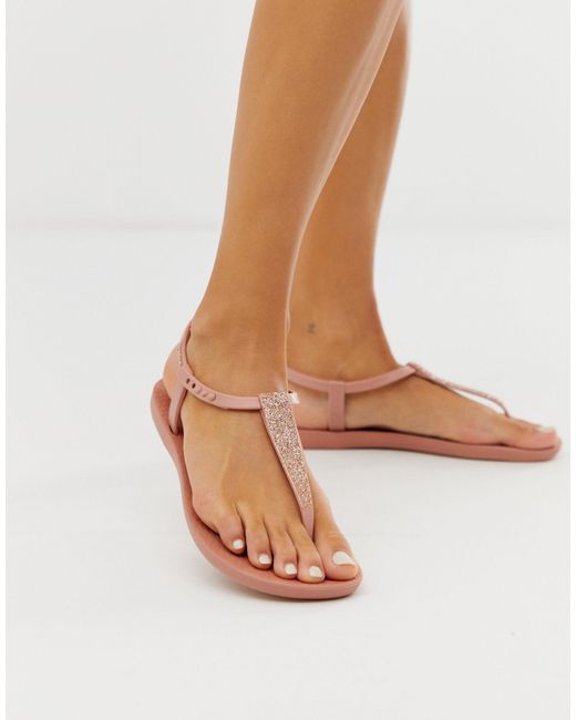 Ipanema Pop Glitter Flat Sandals in Pink | Lyst Canada