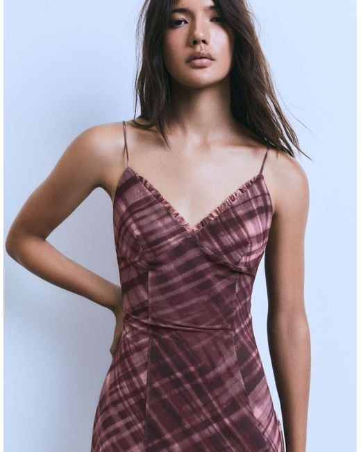 Bershka Blue Long Tulle Strappy Dress