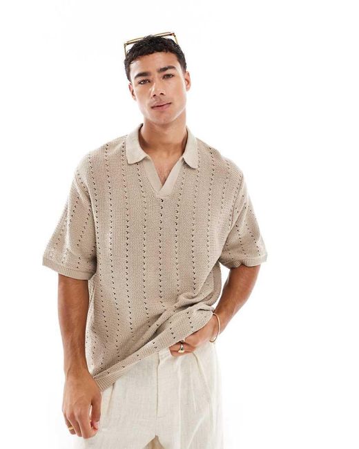 Jack & Jones Natural Split Neck Polo for men