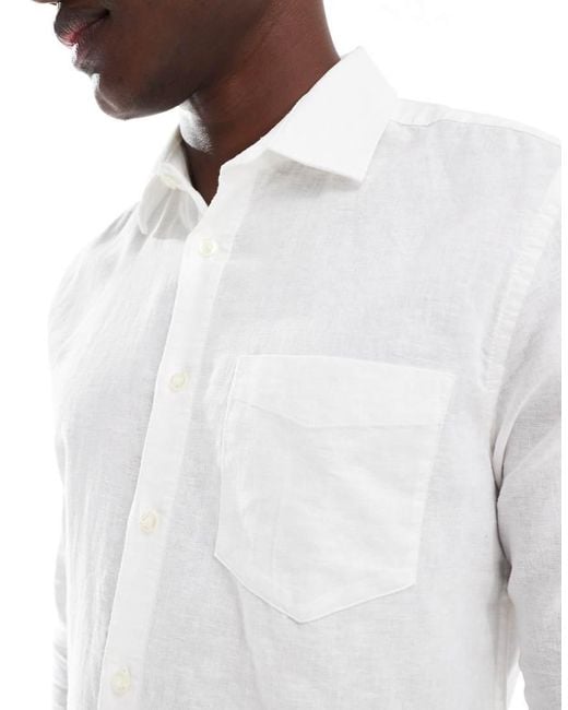 Camicia A Maniche Lunghe Vestibilità Classica Bianca di Only & Sons in White da Uomo