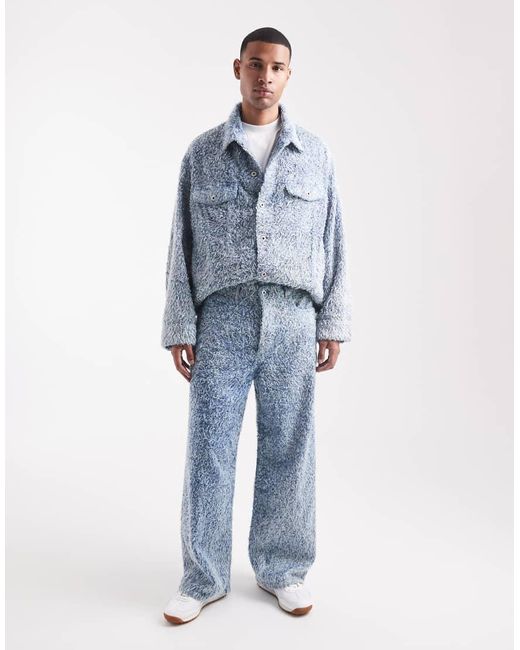 HUGO Blue Hugo Co-ord Kirkby Hairy Loose Fit Denim Jacket for men