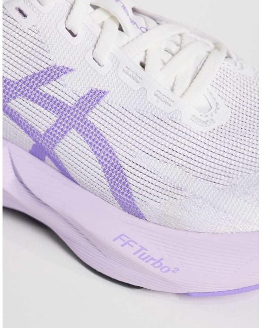 Asics White Novablast 6 Running Trainers