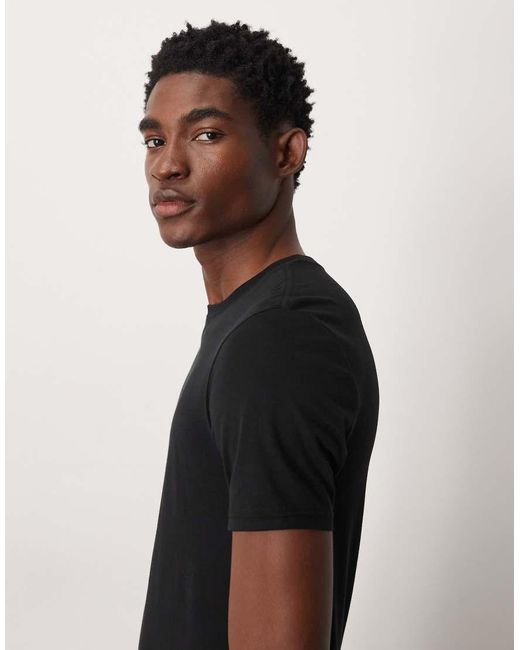 Camiseta Negra De Corte Slim De Algodón Supima Premium De ASOS de hombre de color Black