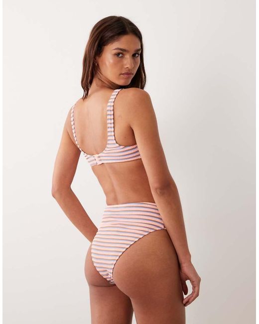 ASOS Brown Sally High Waist High Leg Bikini Bottom