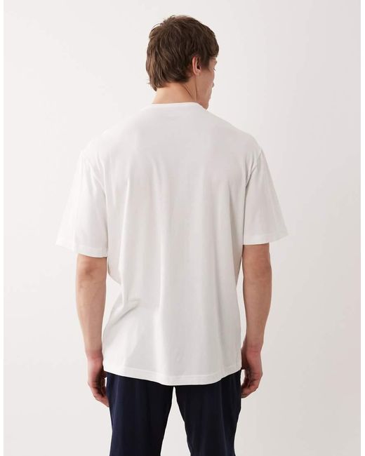 Calvin Klein White Icon Cotton Stretch Loungewear Relaxed Fit Pocket T-shirt for men