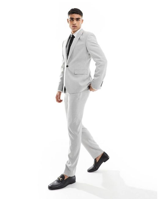 ASOS Gray Wedding Slim Suit Jacket for men