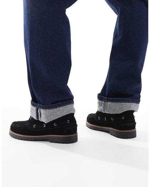 Jack & Jones Blue Suede Boat Shoe for men