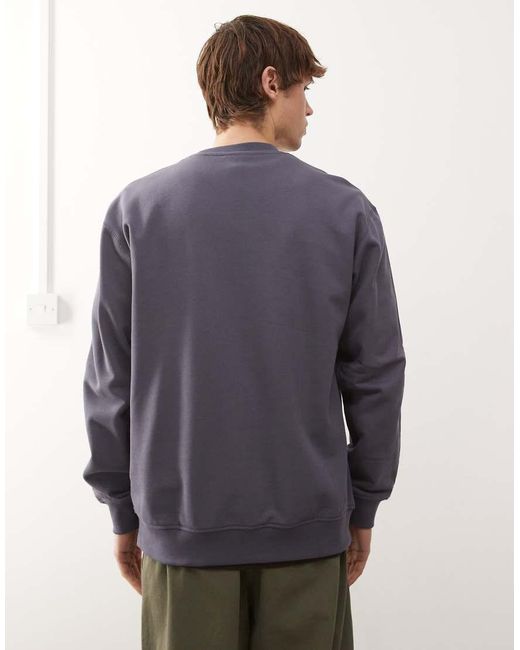 Adidas Originals Blue Premium Essentials Crew Sweatshirt for men