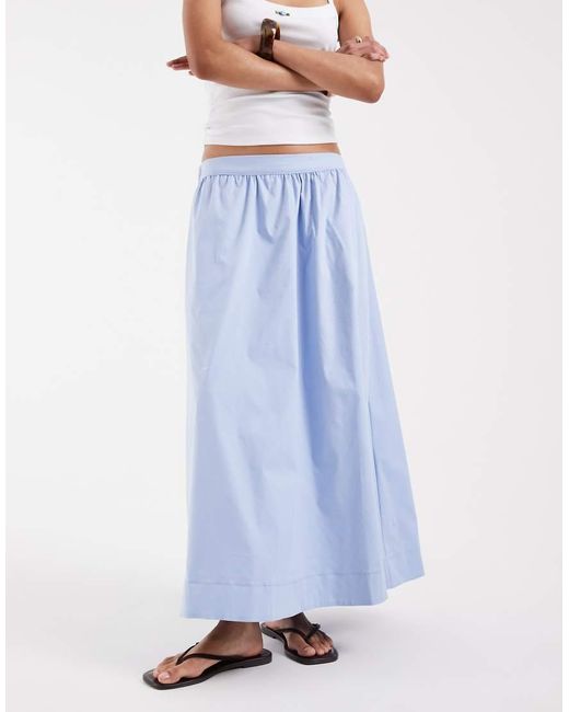 Vero Moda Blue Pull On Full Midi Skirt