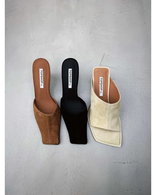 Dante - mules à talon en daim TOPSHOP en coloris Multicolor