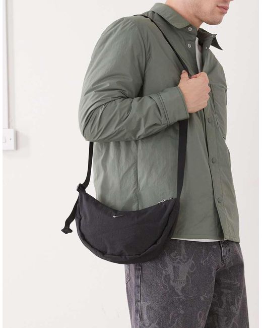Nike Gray Aura Crescent Crossbody Bag for men
