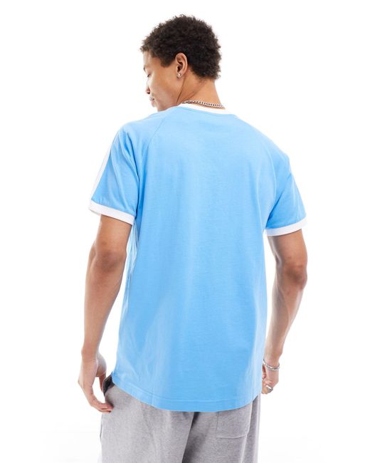 Adidas Originals Blue Three Stripe T-shirt for men