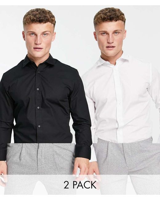 Jack & Jones Black Originals 2 Pack Smart Shirt for men