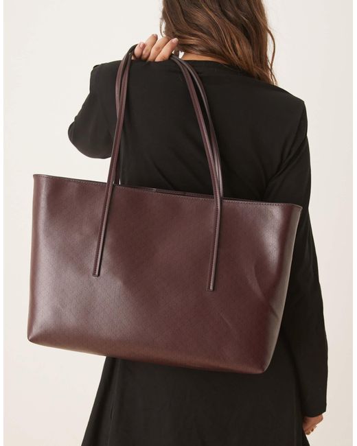 Calvin Klein Brown Logo Print Tote Bag