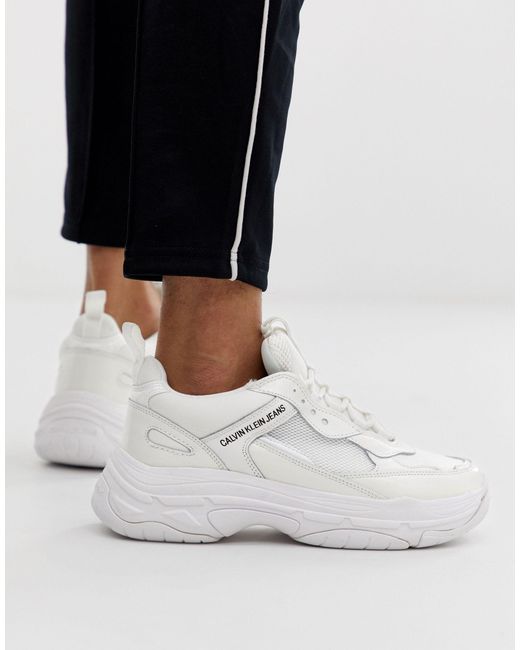 Calvin Klein White Marvin Chunky Trainers for men
