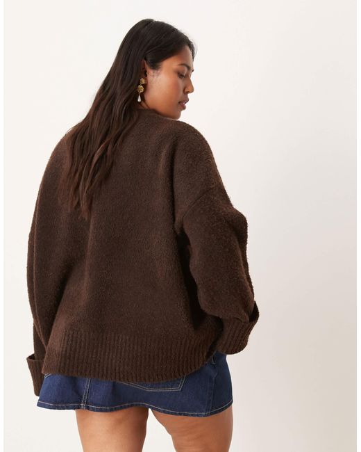 Pretty Lavish Curve Brown Camille Knit Sweater