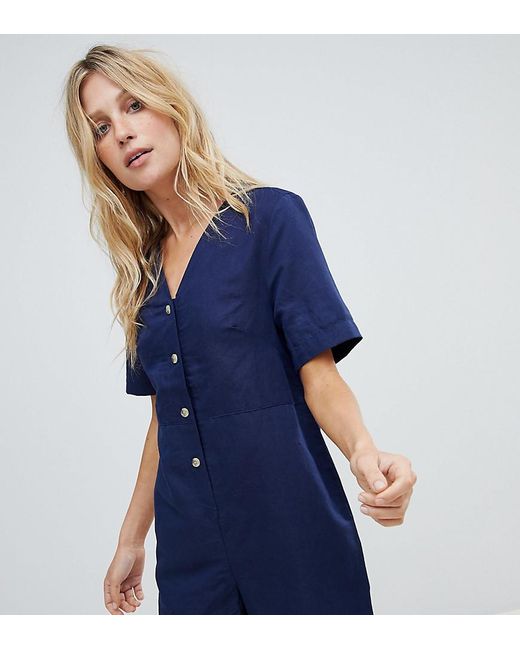 Warehouse button top through dress