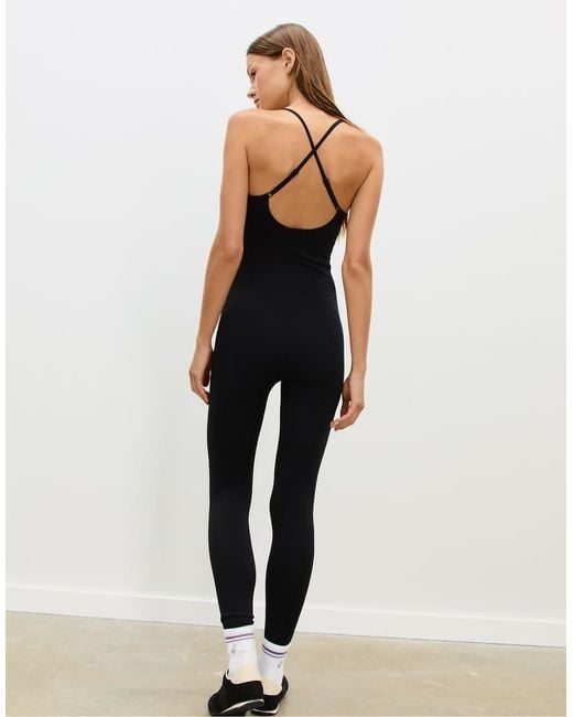 Tuta Jumpsuit Nera Senza Cuciture di Stradivarius in Black