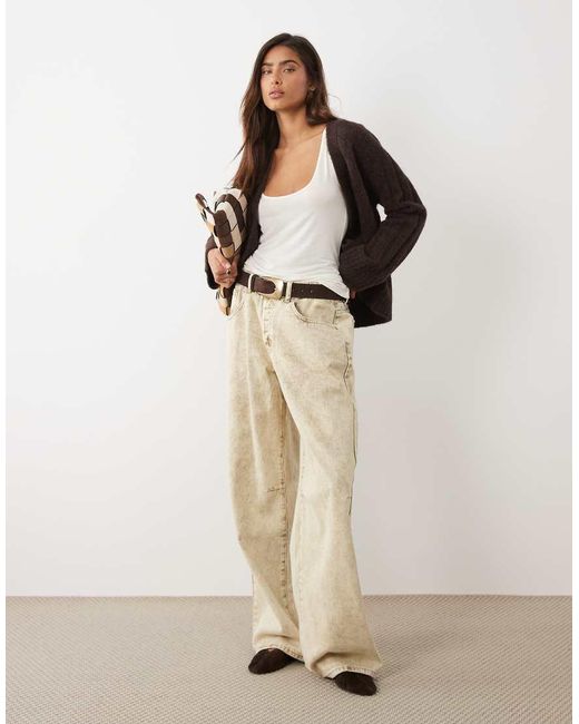 ASOS Brown Edge To Edge Wide Rib Cardigan