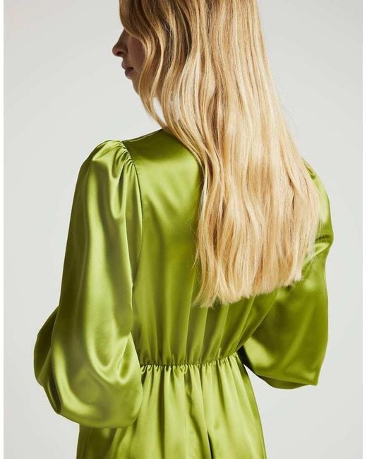 river island green wrap dress Womens River Island Green Del Maar Stripe Floral Strappy Wrap Beaded Midi Dress US 8