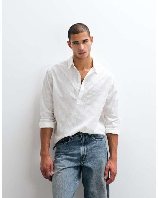 ASOS White Oversized Overhead Shirt for men