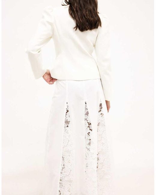 NA-KD Natural X Audrey Afonso Lace Detail Maxi Skirt