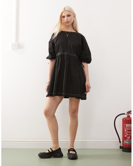 Collusion Black Smock Mini Summer Dress