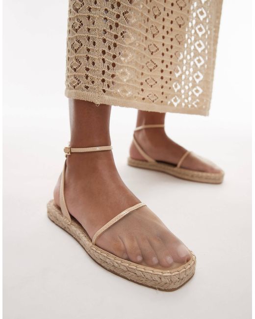 TOPSHOP Natural Hailey Two Part Espadrille