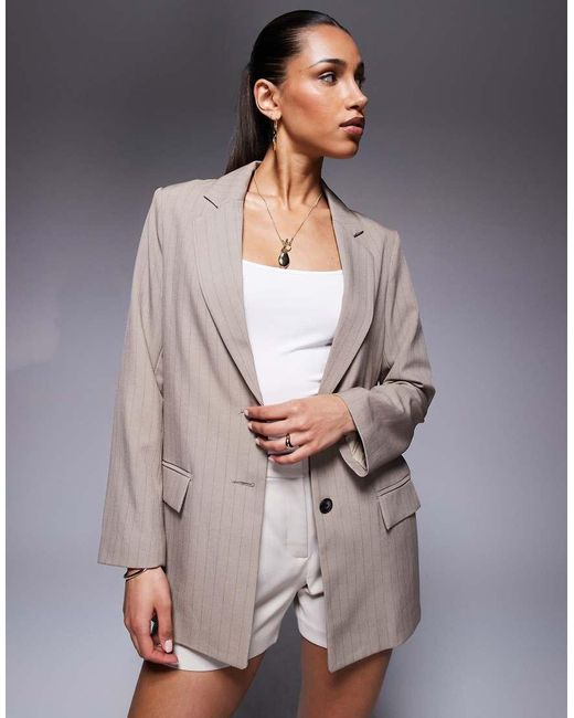 River Island Gray Oversized Blazer