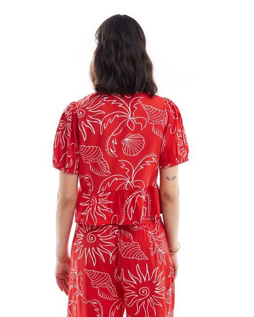 Wednesday's Girl Red – kurzärmlige bluse