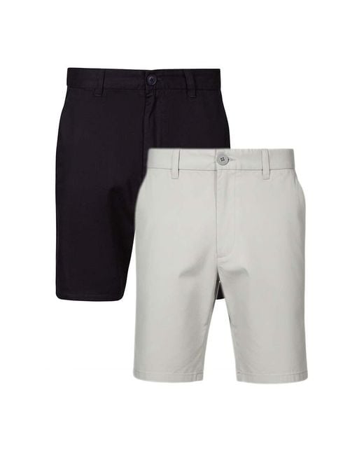 French Connection White 2 Pack Cotton Chino Shorts for men