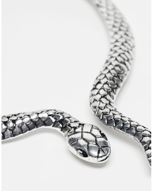Reclaimed (vintage) Metallic Unisex Oversized Snake Necklace